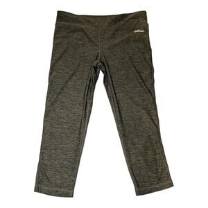 Spalding Women's Black Gray Activewear Workout Training Speed-Dri Leggings Large